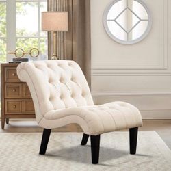 Accent Chair Upholstered Chair Button Tufted Slipper Chair Side Chair for Living Room Dining Room Bedroom Furniture