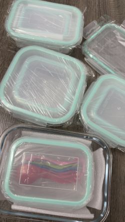 Premium Glass Food Storage Containers 8 Pack Airtight Leak-Proof Microwave Oven Freezer Dishwasher Safe BPA Free Stain-Resistant Easy-Clean for Meal P