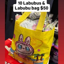 10 Brand New Labubus & A Labubu Bag $50