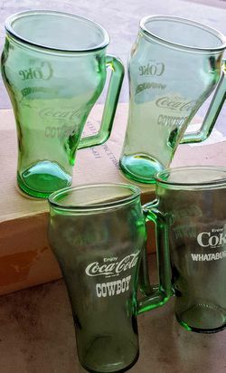 Dallas cowboys set of 4 glasses Vintage coke