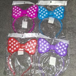 Minnie Mouse Head Bands With Lights 12 Pieces 