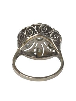 White gold diamond cluster ring #33642