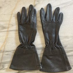 Leather Gloves SZ S Motorcycle Gauntlet Cuffs Go Over The Jacket 