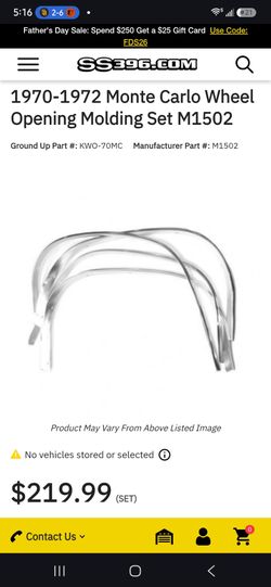Wheel well trim 1970 to 72  chevrolet monte carlo