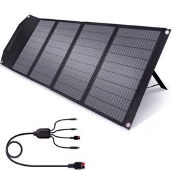 Upgraded 100WFoldable Solar Panel with Kickstand, Parallel Supported, ETFE Technology, USB-C, Portable Solar Panel Compatible with Jackery/Flashfish/
