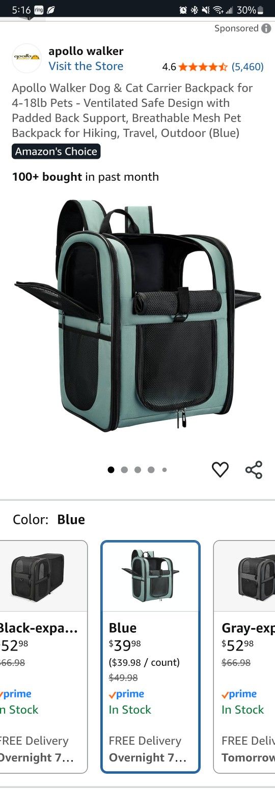 NEW pet carrier backpack cat dog