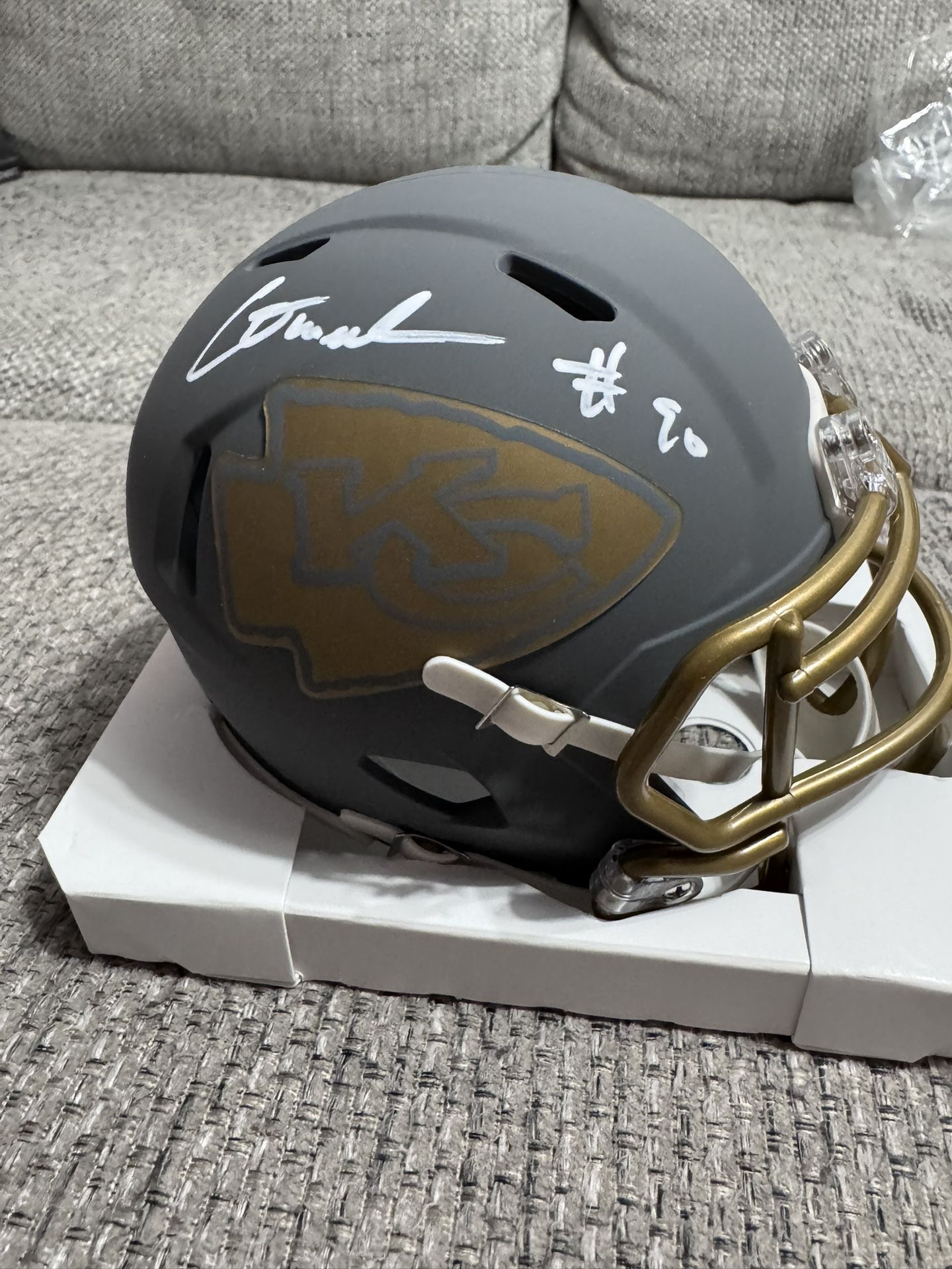 Charles Omenihu Signed Slate Kansas City Chiefs Mini Helmet W/ Metabilia Coa