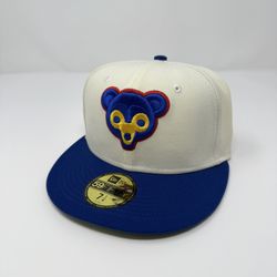 	 Exclusive New Era 59Fifty White Dome Chicago Cubs 100 Years Patch Hat Size 7 1/4