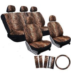 Cheetah car seat covers universal fit full set