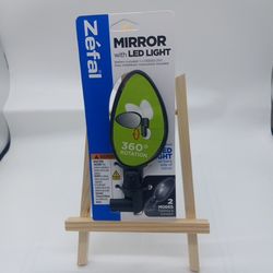 Zefal Bike Mirror w/ LED Light Universal Handlebar Fit 360* Rotation New In Pack
