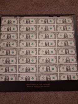 Uncirculated one dollar bills
