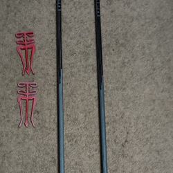 Vintage Järvinen Aluminum Ski Poles & Pair Of Hookers Skis/Poles Holders