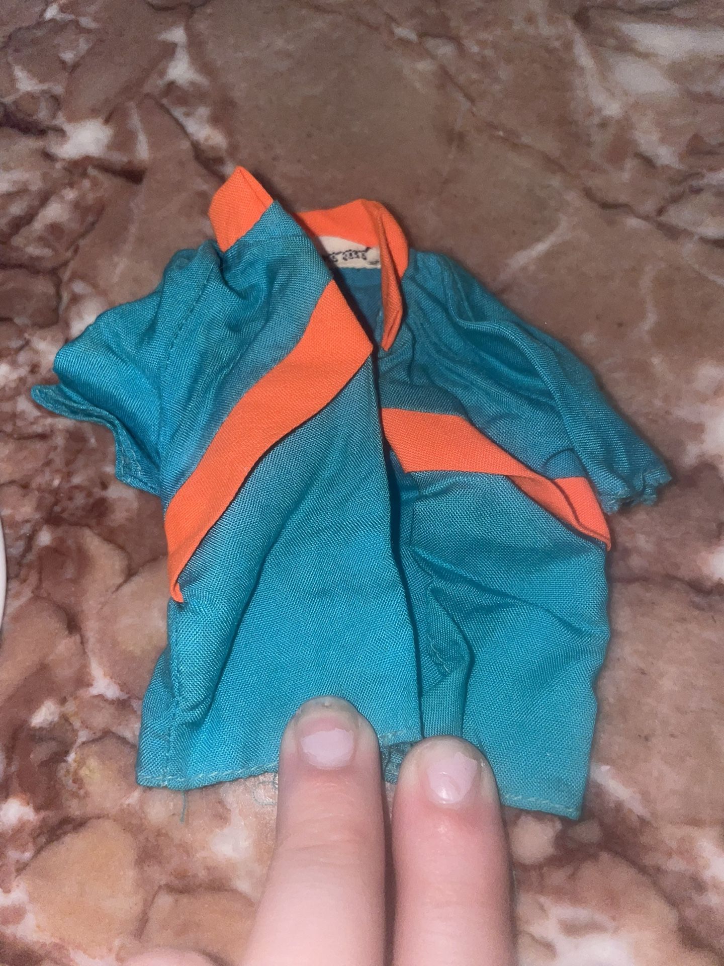 💥vintage 1969 Talking Ken Barbie Doll Fashion Outfit Clothes ho g Blue And Dark Orange Shirt💥