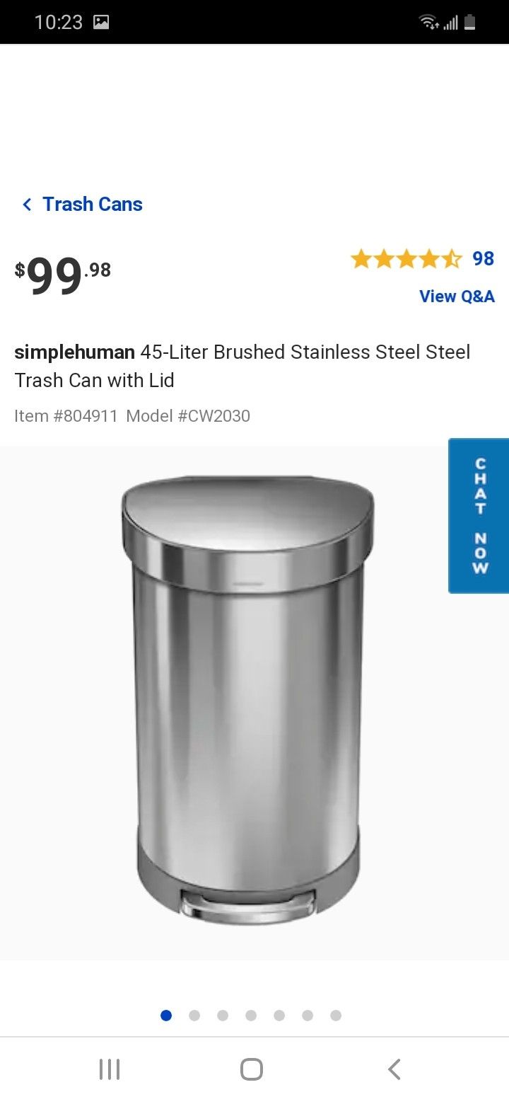 45 L Simple human trash can fingerprint-proof