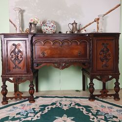 Jacobsen Antiwood Carved Sideboard/ Buffet Cabinet, Delivery Available 