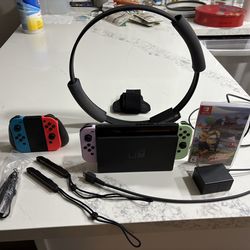 Nintendo Switch - Dock, 4 Joy-Cons, Ring Fit Adventure, 128GB SD Card - Excellent Condition