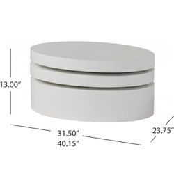 White Wood Rotatable Coffee Table $220