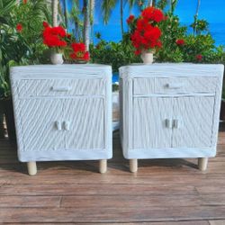 Restoration Hardware Inspired White Pencil Reed Dresser/Nightstands