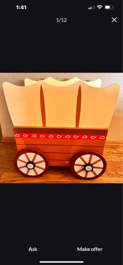 "Toy Story" Theme … New covered wagon toy box. This is a toy box designed to look like a covered wagon. Themed after the "Toy Story" franchise, it re