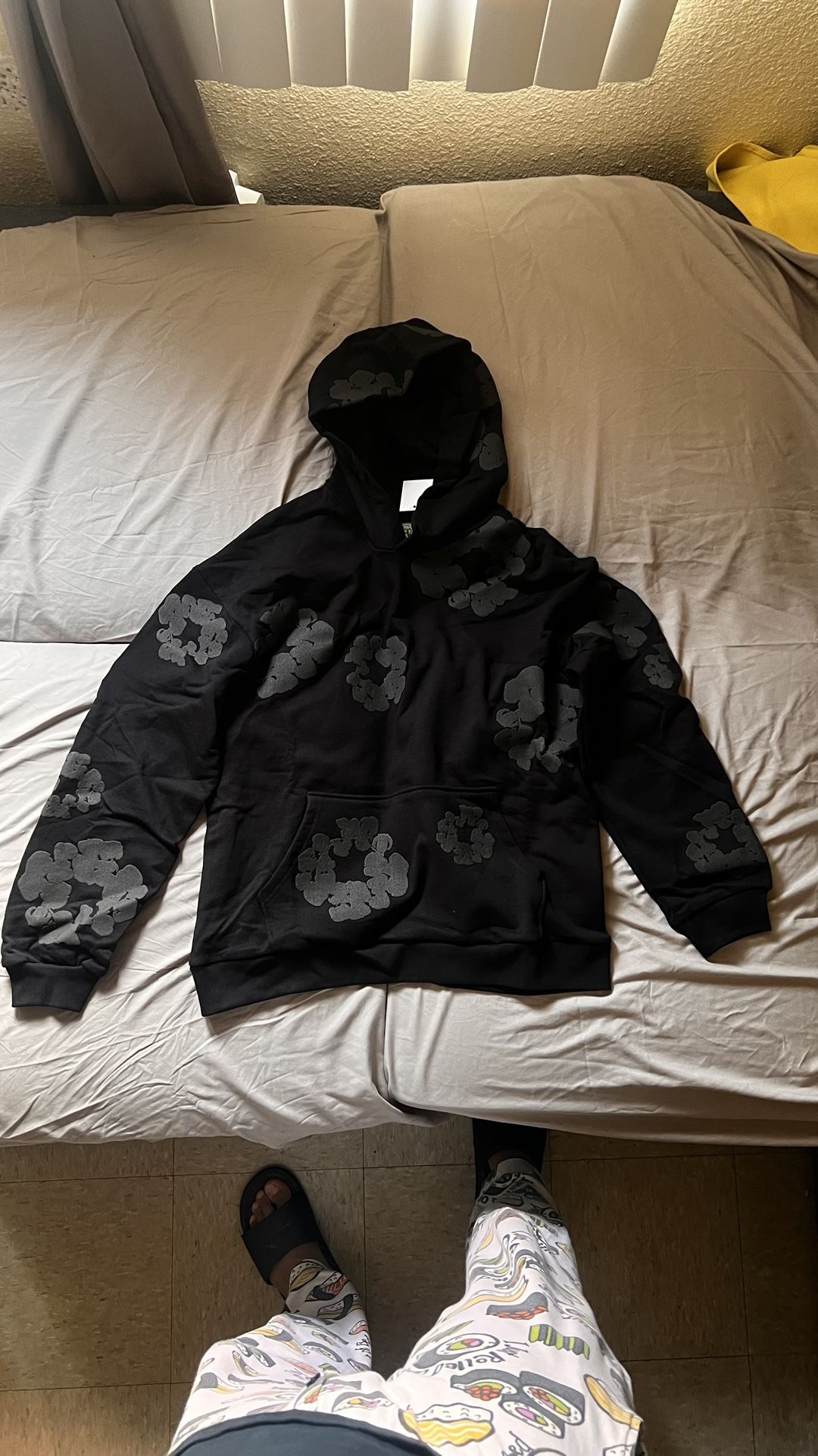 Denim Tears Black and Black Hoodie XL