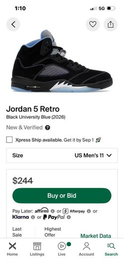 Jordan 5 UNC