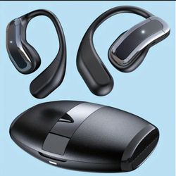 Open-Ear True Wireless Headphones With Microphone, Ultra Comfort Earbuds With Earhooks, HiFi Stereo, Fast Charging, 36HRS Playtime, Compatible With IP