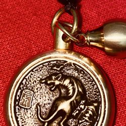 Pure Brass Tiger Zodiac  Keychain Pendant, Rope, Keychain Hanging Jewelry