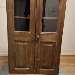 Vintage Solid Teak 2-Door Cabinet