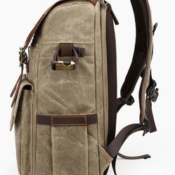 QWZYP Large Capacity Retro Batik Canvas Waterproof Photography Backpack Durtable Shoulders Bags Travel Outdoor Casual Camera Bag (Color: Dark Grey, Si