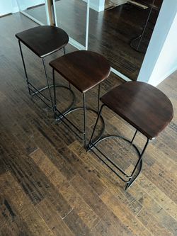 Wood and metal bar stools