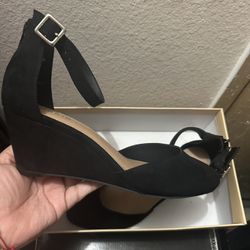 Black Suede Wedge - Size 11 