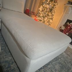 White / Beige Ottoman For Sale 