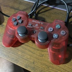 Ps2 Red Transparent Controller