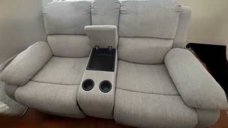 Gray fabric sofa set