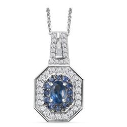 Ceylon Blue Sapphire and Moissanite necklace - new!