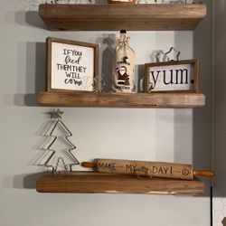 Oak Kitchen Shelves.