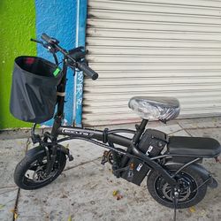 Adult Electric Folding Ebike 1200W Peak Rated 500W Motor 48V 15Ah- Max 28MPH High-Speed, Level 3 Assist, Dual Disc Brakes, 14" with Pedal Assist, Fold