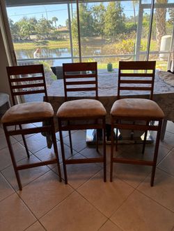 Mid Modern Century Folding Barstools 