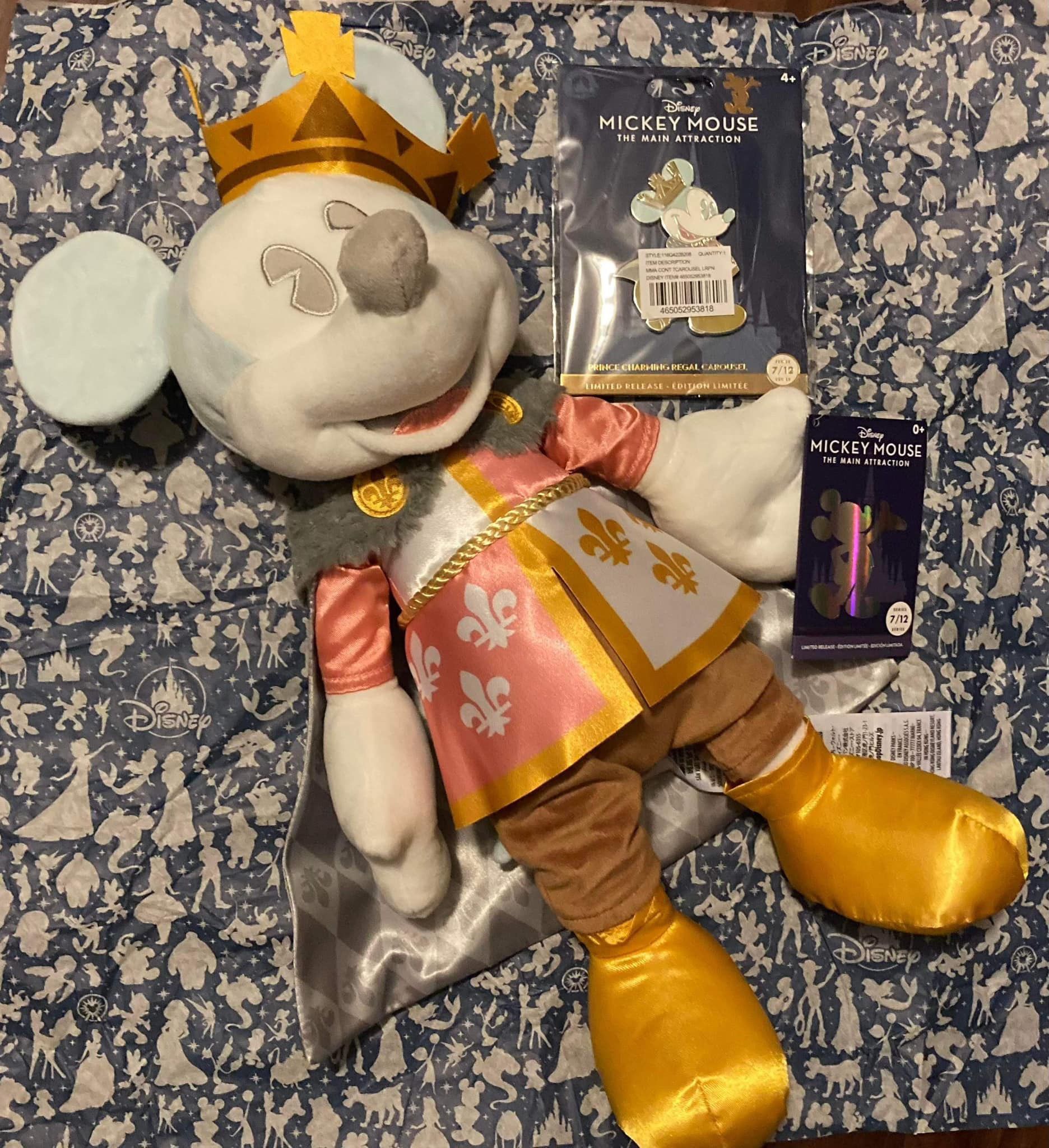 Prince Charming Regal Carousel PLUSH & L.E. PIN BUNDLE (NWT)
