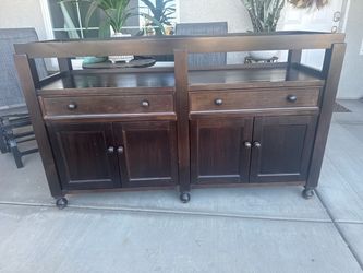 Dark Wood TV Console / Sideboard Cabinet
