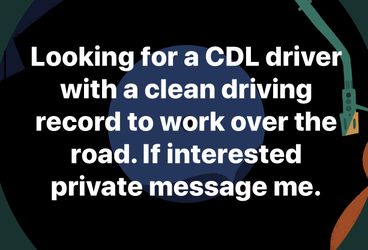 CDL driver needed home every week