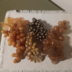 (4) Vintage Gold Rubber Grape Bunches