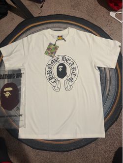 White bape chrome hearts tee shirt