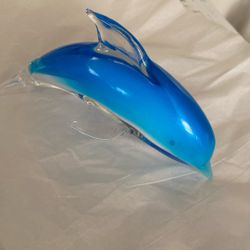Blue Glass Dolphin 
