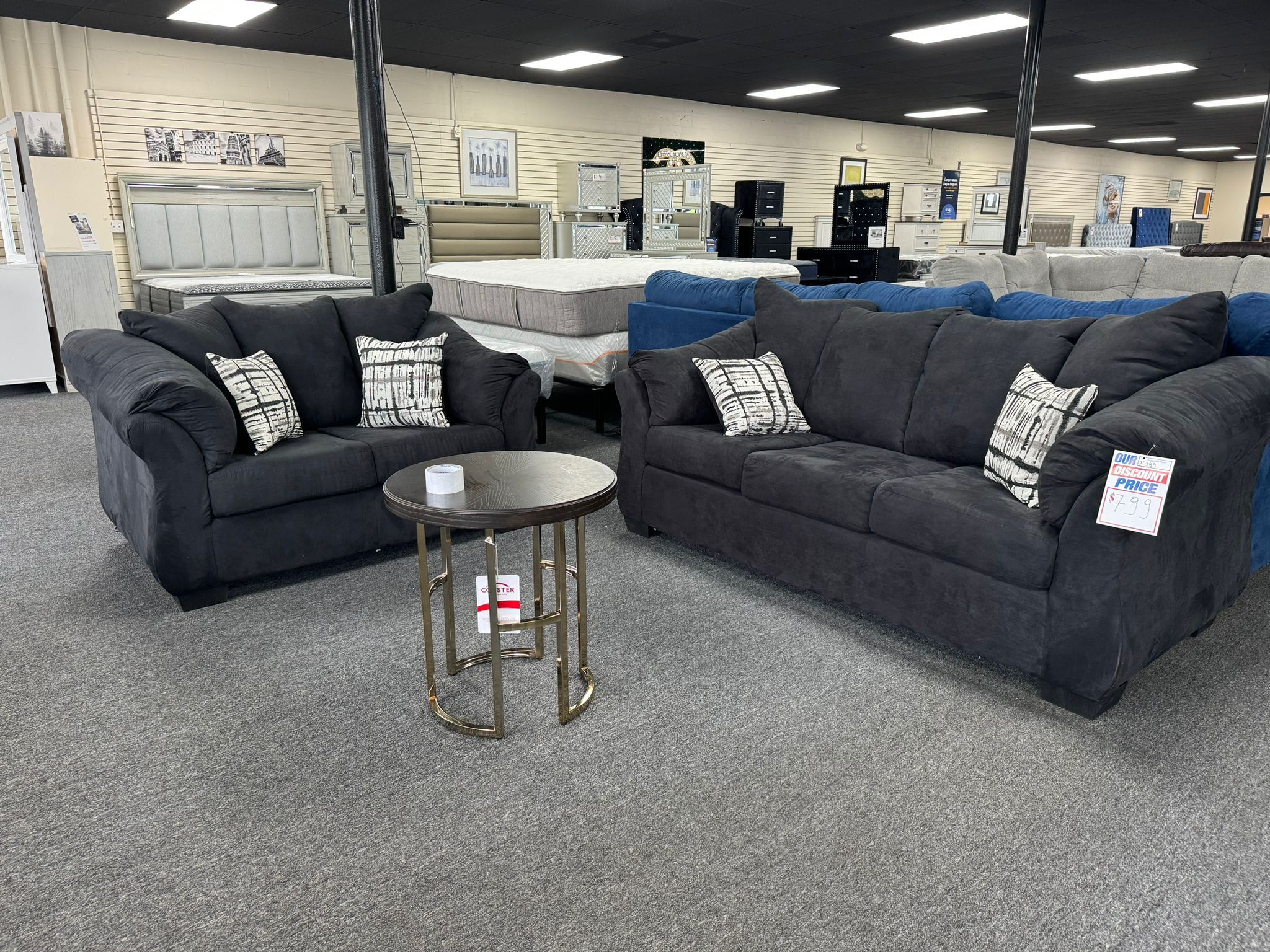 Black Sofa & Loveseat Set. Delivery & Set Up Available