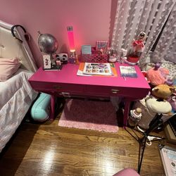 Linon Home Paige Writing Desk in Raspberry Pink - Used 