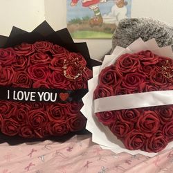 Red Roses Bouquet Gift Bundle 