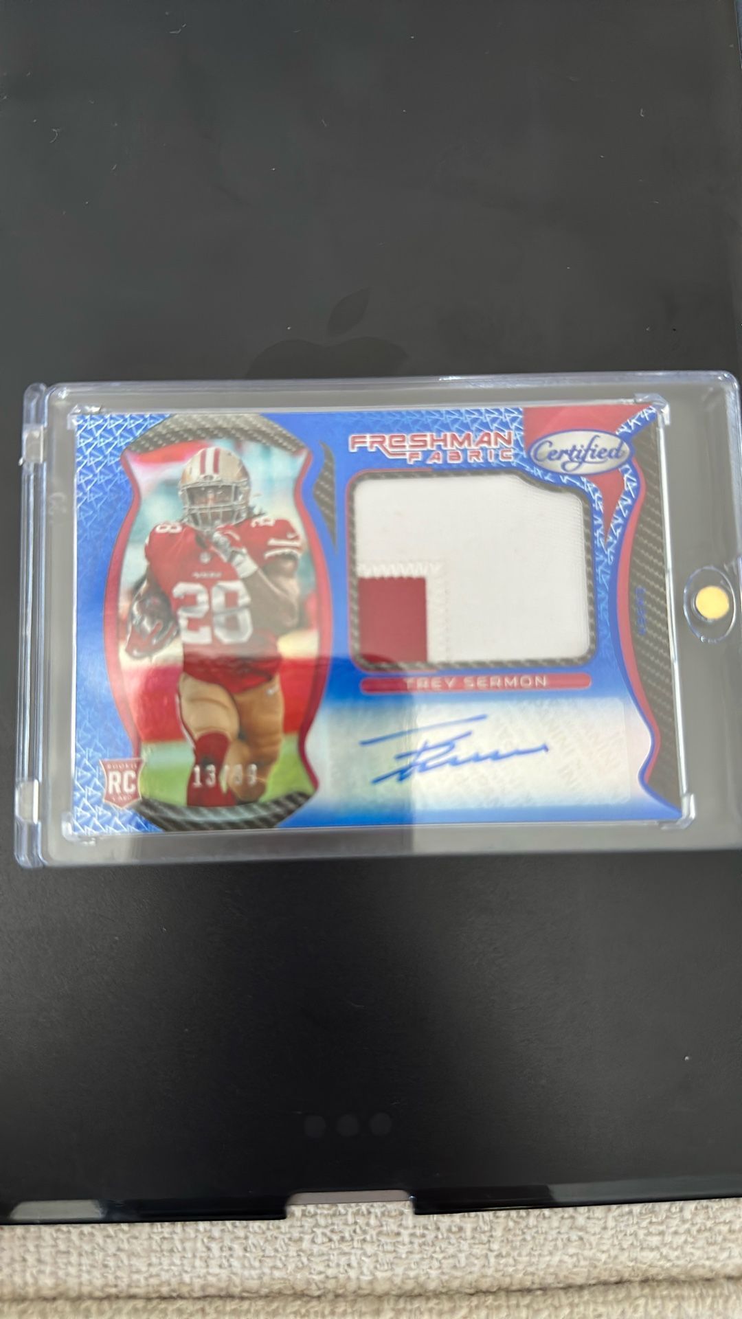 2021 Panini Certified Football Freshman Fabrics Trey Sermon RPA 13/99