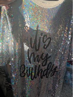 It’s my birthday sequin one size oversize bling top