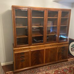 Vintage Mid Century Modern Helikon Hutch & Credenza China Cabinet Sideboard